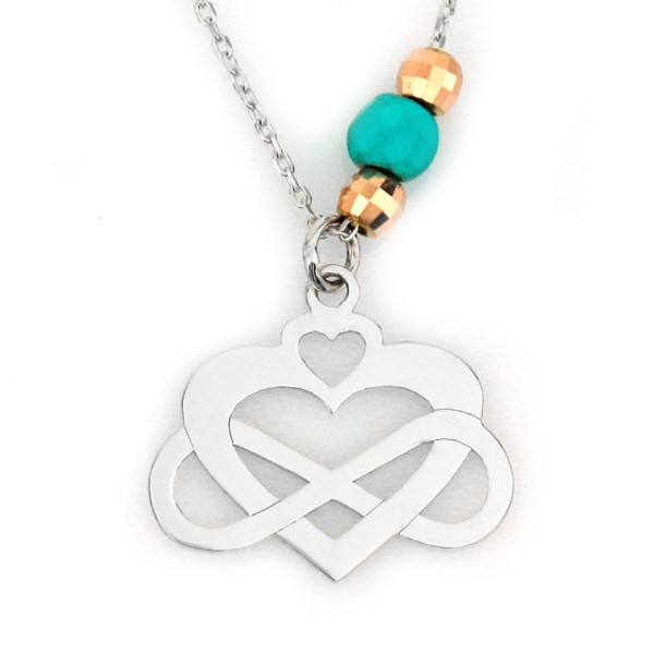 Gümüş Hediyelik Sonsuzluk Kalp Kolye